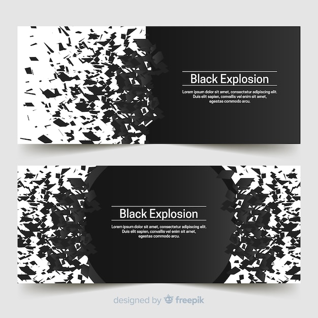 Black explosion banners