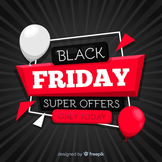 Black friday concept with flat design background