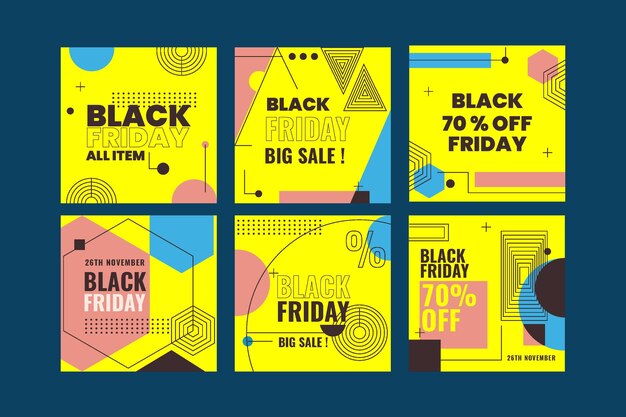 Black friday instagram post pack