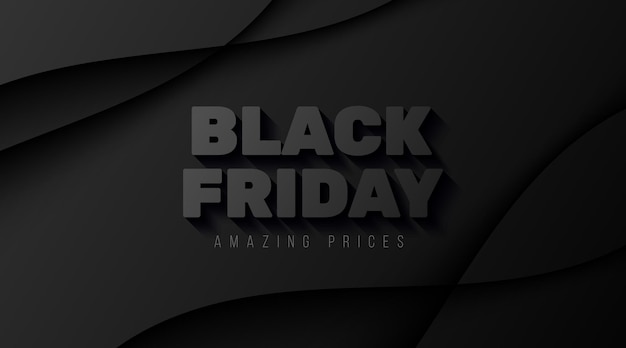 Free Vector black friday sale banner template with total black look