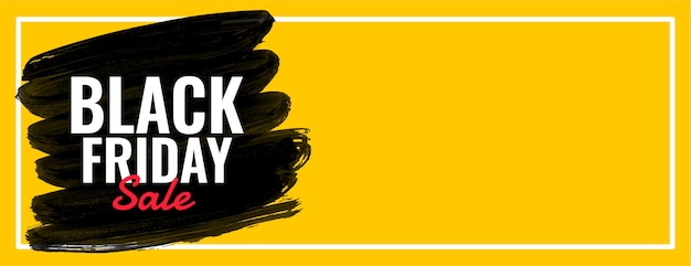 Free Vector black friday sale yellow wide web banner vector