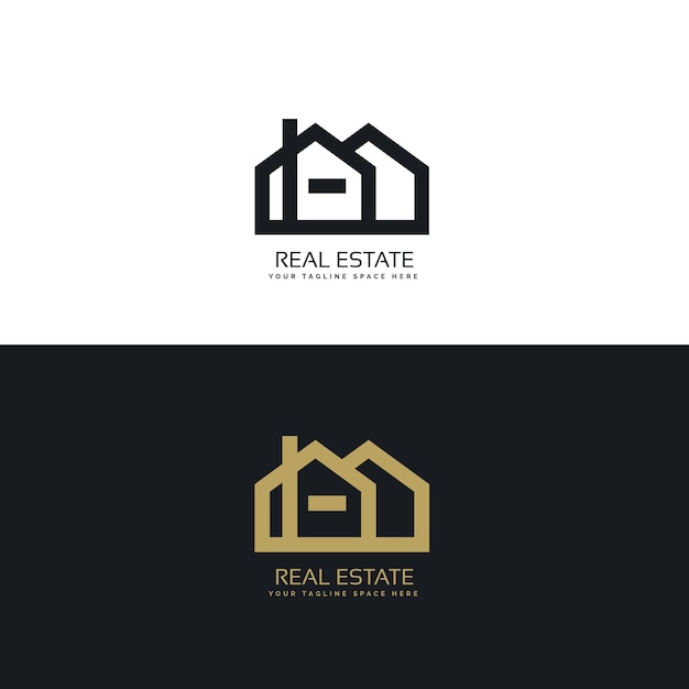 Free Vector black and golden real estate logos