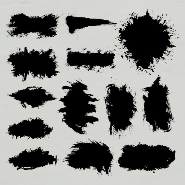 Black grunge banner vector handmade set