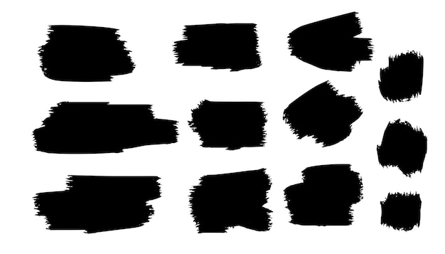 Black grunge paint brush stroke template