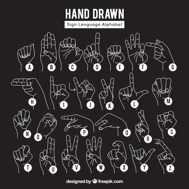 Free vector black hand gesture collection