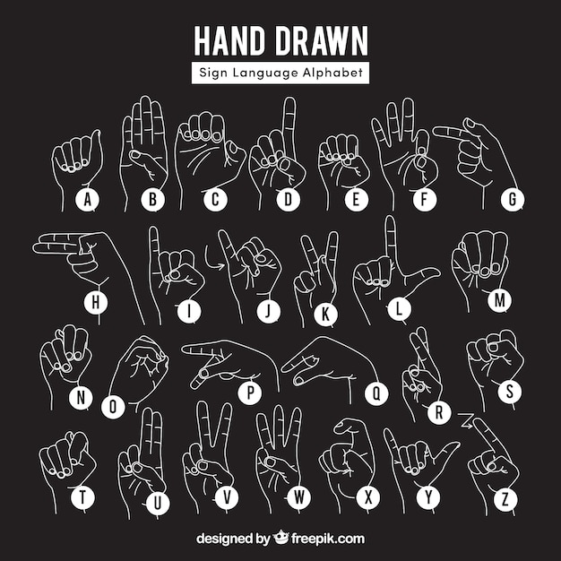 Black hand gesture collection