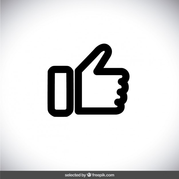 Free vector black outlined thumb up