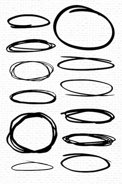 Free Vector black oval banner frame vector collection