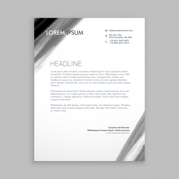 Free Vector black paint stroke letterhead