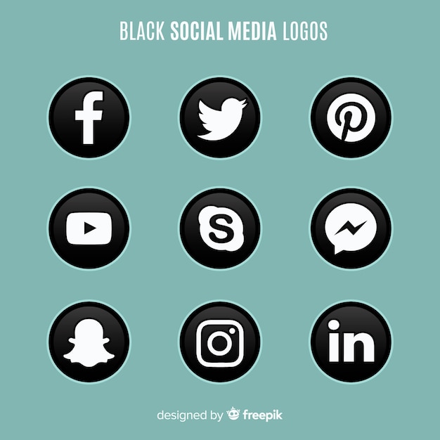 Free Vector black social media logos