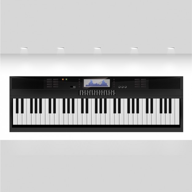 Free Vector black synthesizer keyboard 