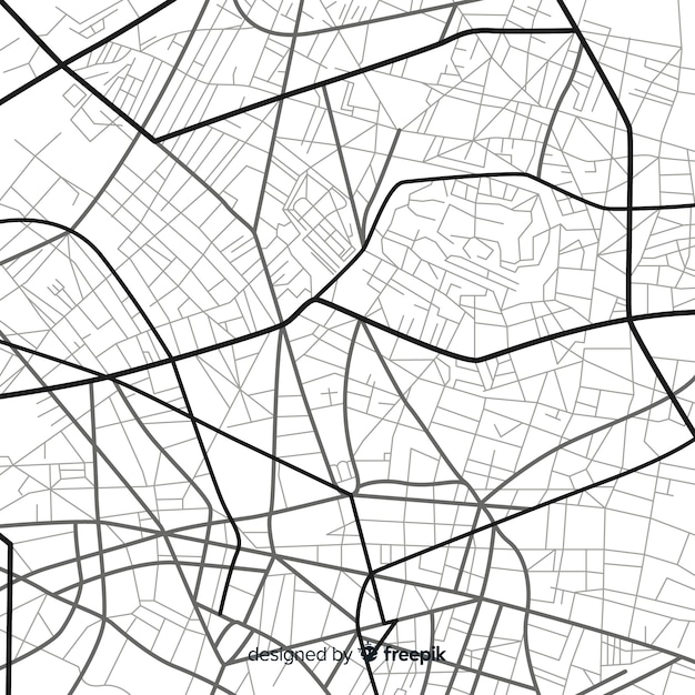 Free Vector black and white town navigation on map