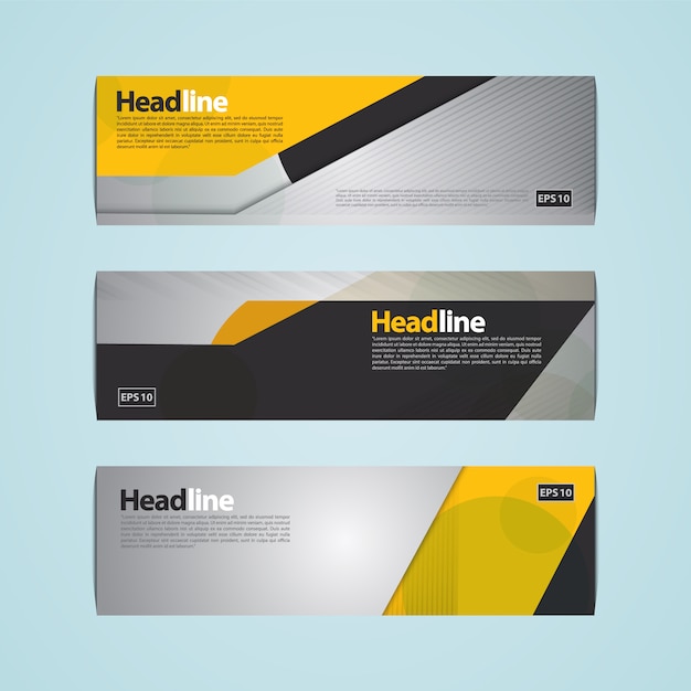 Free vector black and yellow banner design