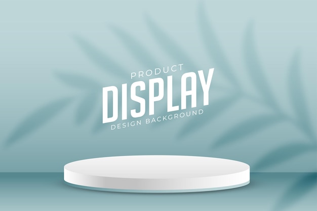 Free Vector blank 3d pedestal stand for product display with leaf shadow vector