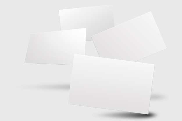 Free Vector blank business card mockup in white tone with front and rear view