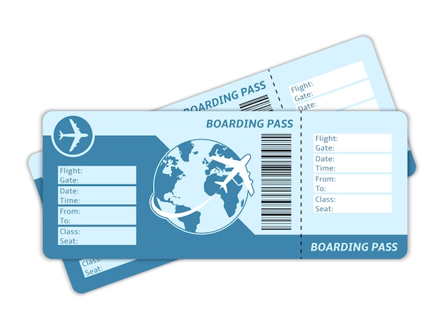 Free vector blank plane tickets