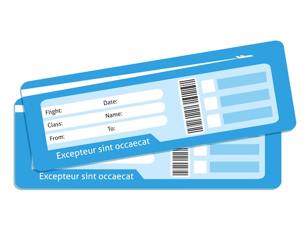 Free Vector blank plane tickets