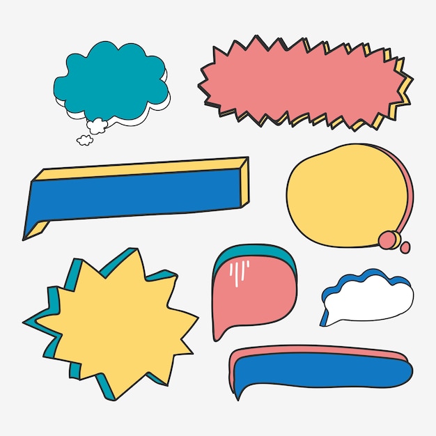 Blank speech bubble set