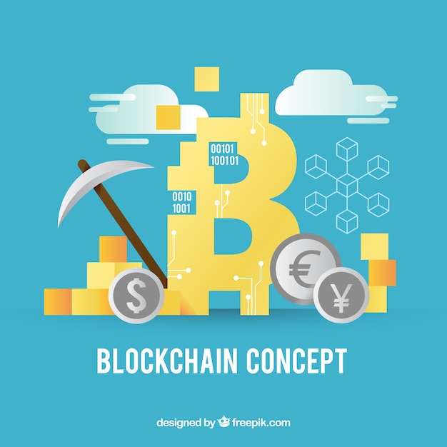 Free Vector blockchain concept