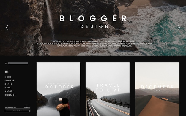 Free Vector blog main page template