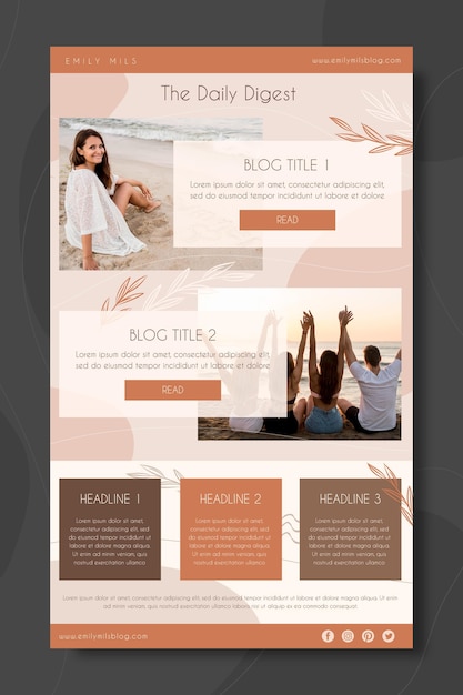 Free Vector blogger email template