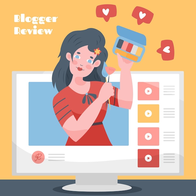 Free Vector blogger review concept