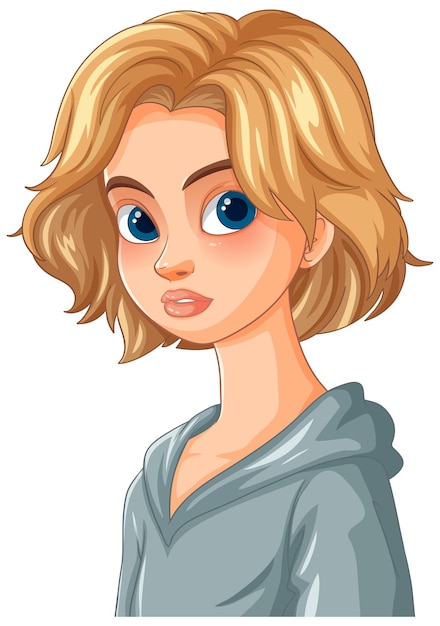 Free vector blonde cartoon character portrait