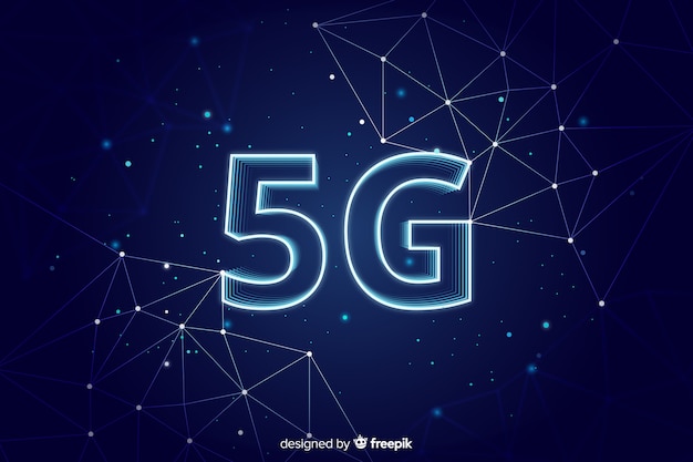 Blue 5g concept background