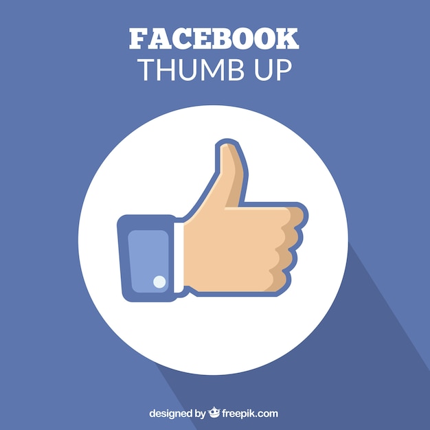 Free vector blue background from thumb up of facebook