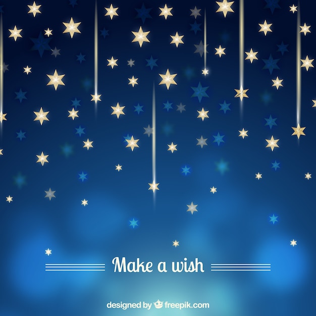 Free Vector blue background with golden stars