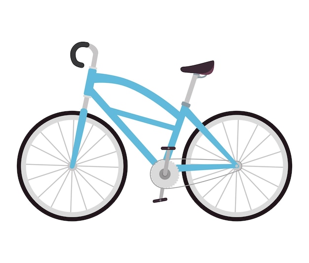 Free vector blue bike on white background icon isolated