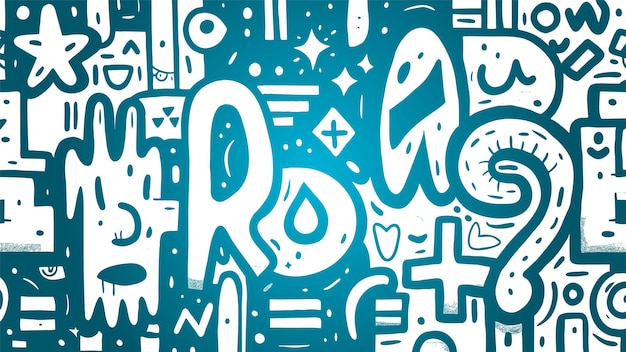 Free Vector blue cool doodle design