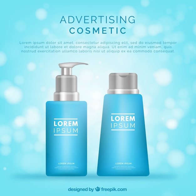 Free Vector blue cosmetic advertising