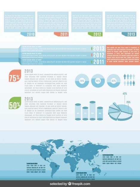 Free Vector blue demographic infographic