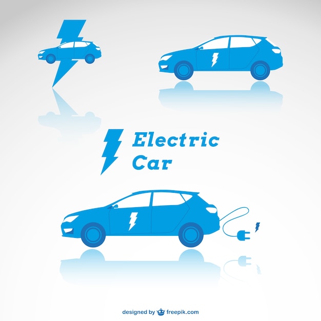 Free Vector blue electric cars