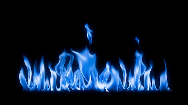 Free Vector blue flame border sticker, realistic fire image vector