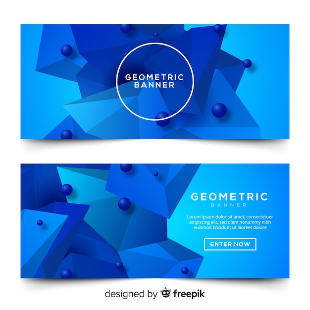 Free Vector blue geometric banner