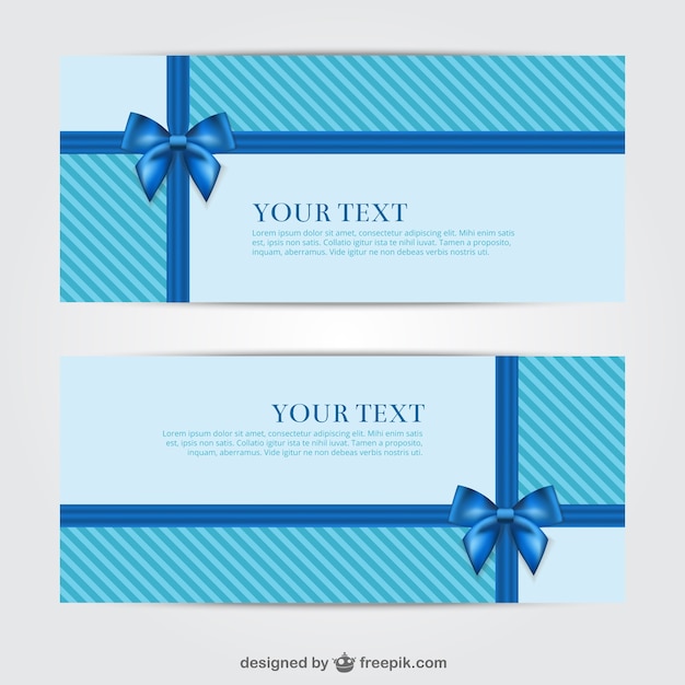 Free Vector blue gift banners for