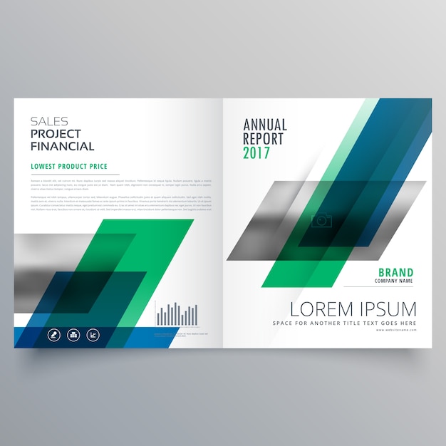 Free Vector blue and green brochure