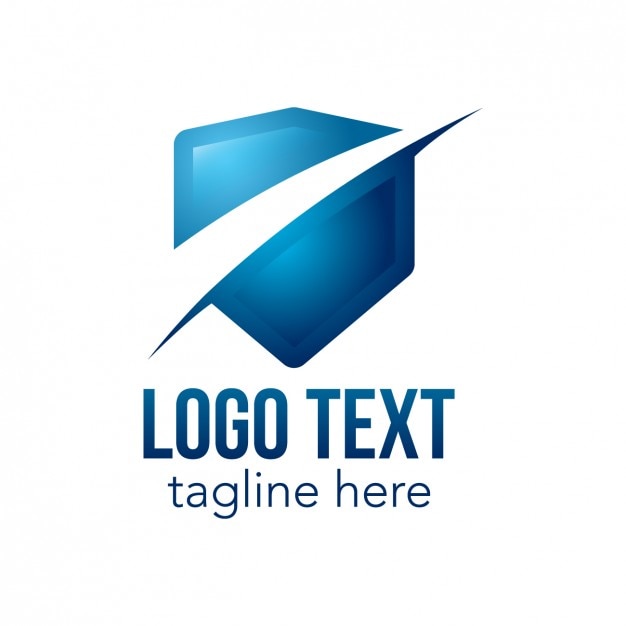 Free vector blue logo with shield shape