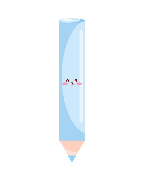 Free vector blue pencil kawaii style