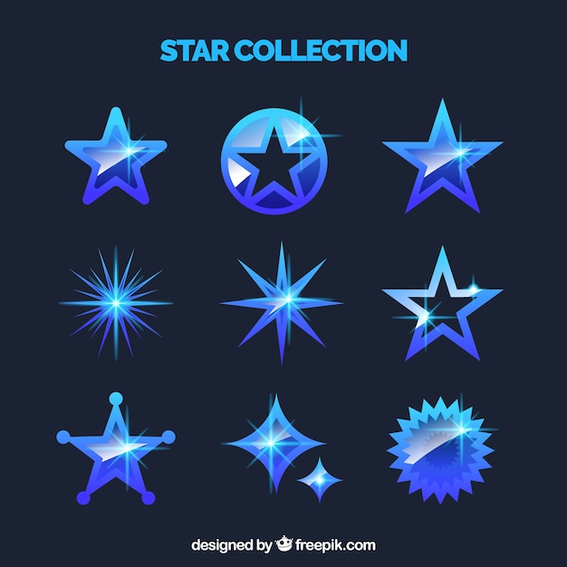 Free Vector blue star collection