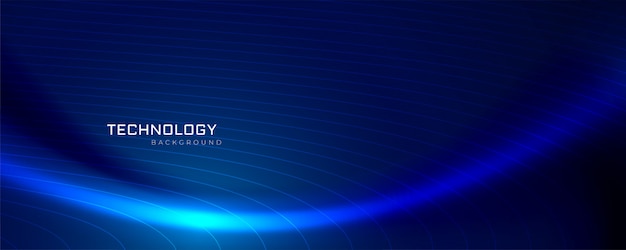 Free vector blue wave technology banner design