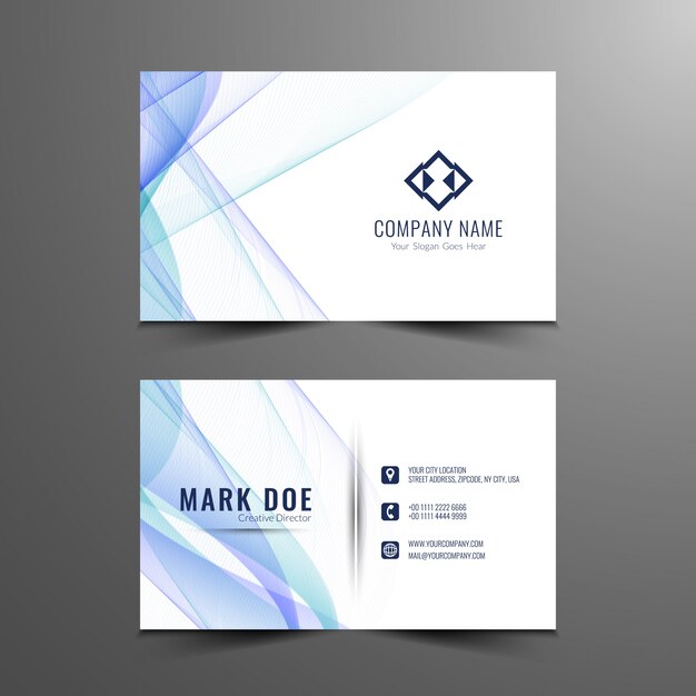 Blue wavy business card design