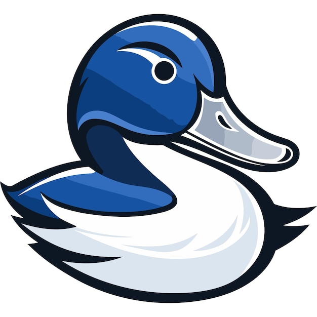 Free vector blue and white duck mascot illustration