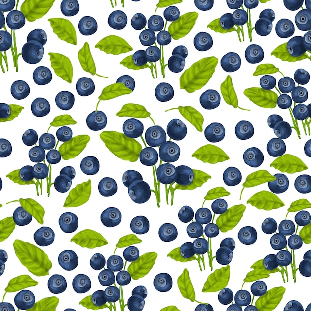 Blueberry seamless pattern