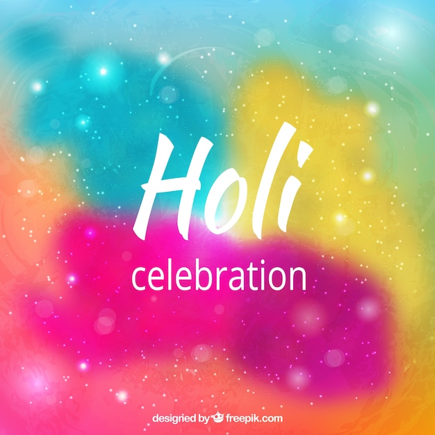 Free Vector blurred background with shiny shapes for holi festival