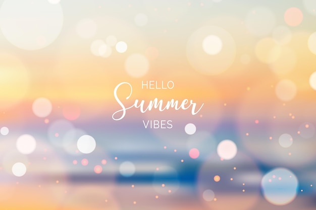 Blurred hello summer background bokeh effect