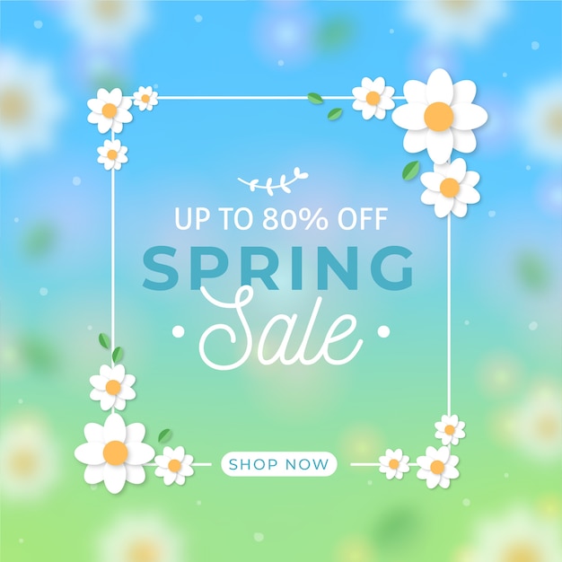 Free Vector blurred spring sale background