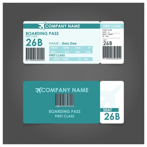 Free vector boarding pass template